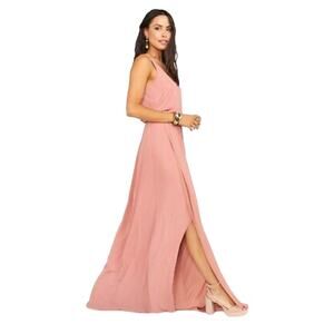 Show me your MUMU Kendall Maxi dress wedding bridesmaid MEDIUM NEW Mauve